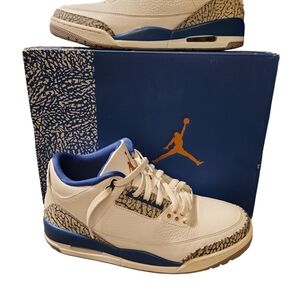 Jordan 3 Retro Wizatds White and Blue Men's Shoes